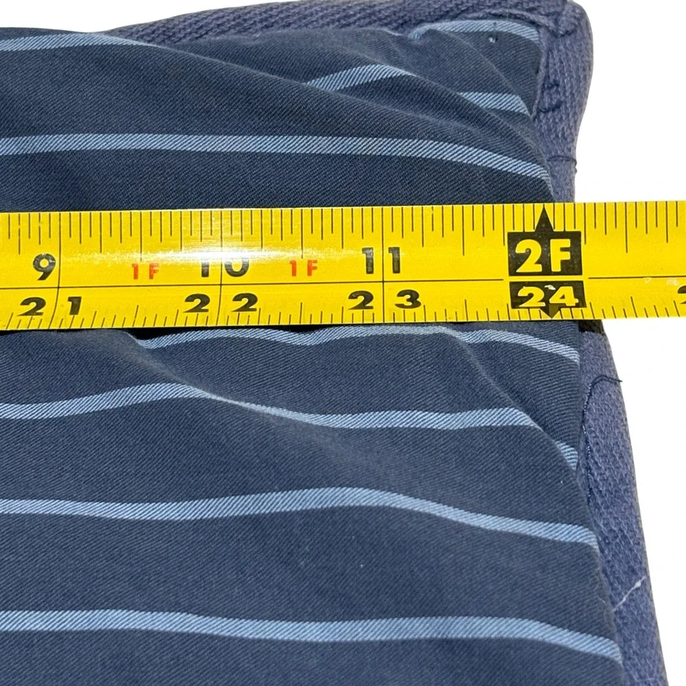 PBteen Pottery Barn Set if 2 Navy Blue Pinstripe Quilted Euro Shams 26x26 Cotton
